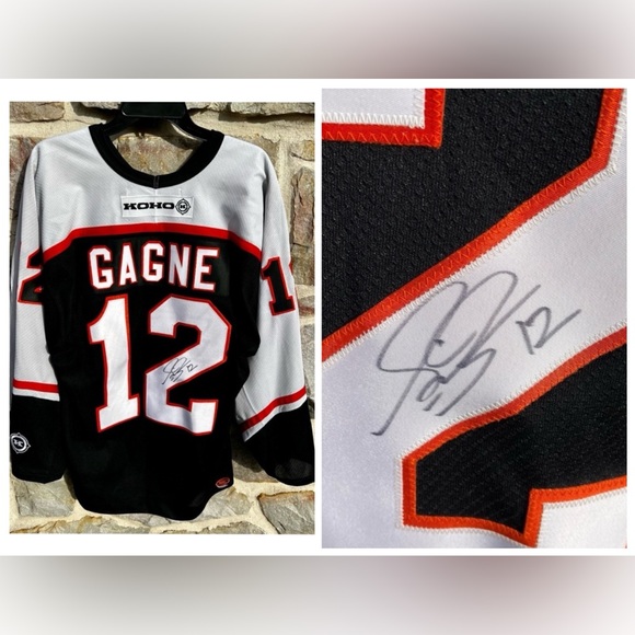 Vintage Autographed Simon Gagne Philadelphia Flyers Koho Away Hockey Jersey - Picture 1 of 10
